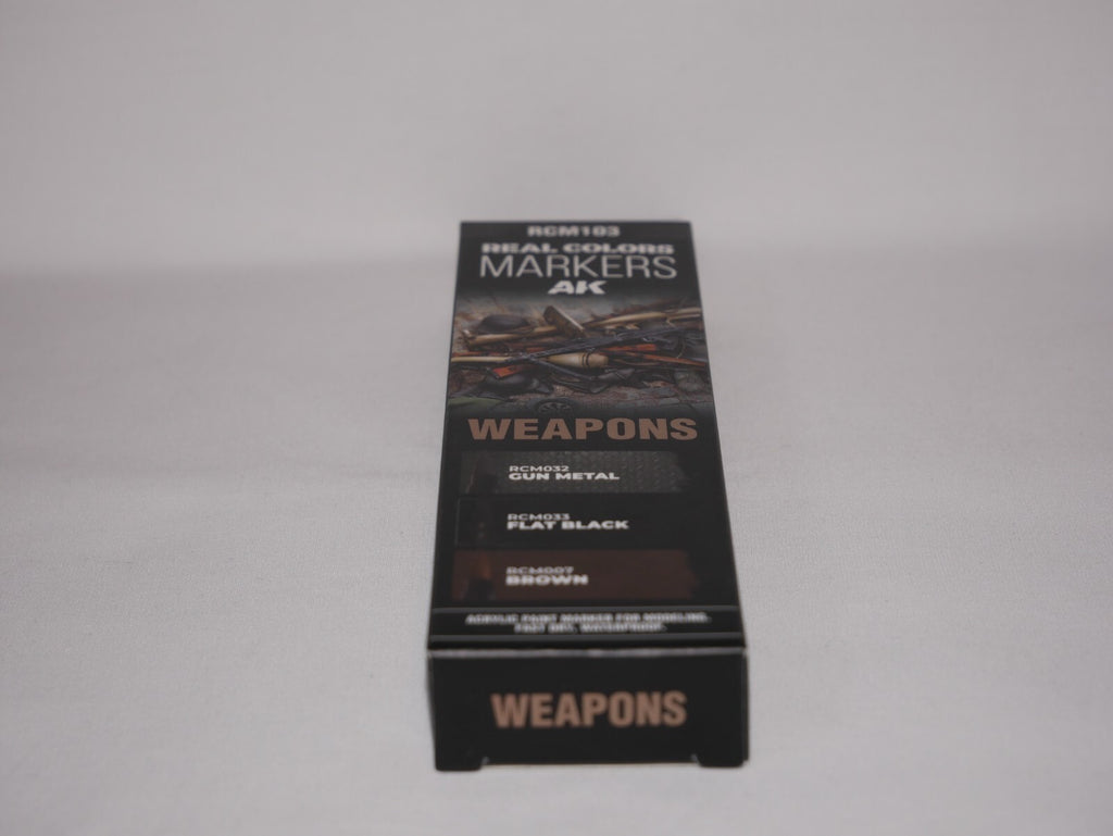 AK Interactive Real Colors Fast Dry Acrylic Markers Weapons (3 Piece) Set RCM103