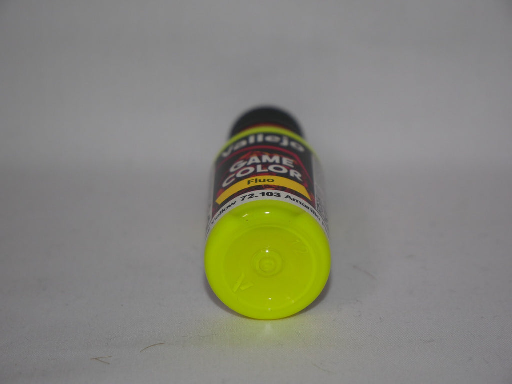 Vallejo Game Color Acrylic Range Fluorescent Yellow 18ml Dropper Bottle - 72.103