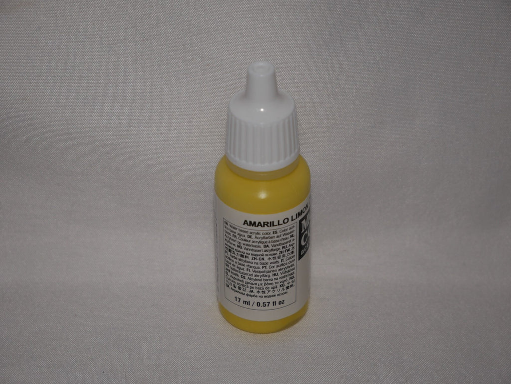 Vallejo Model Color Lemon Yellow Acrylic 17ml/0.57 fl oz Dropper Bottle - 70.952