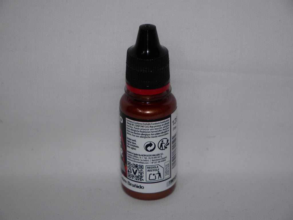 Vallejo Game Color Acrylic Metallics Hammered Copper 18ml Dropper Bottle 72.059