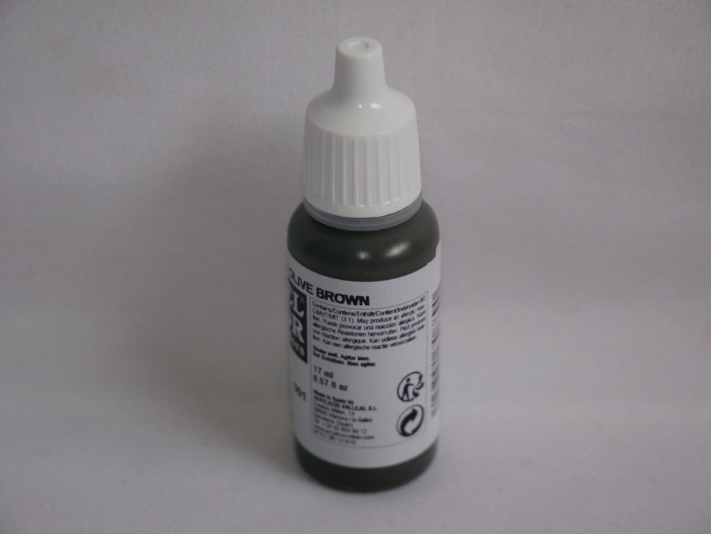 Vallejo Model Color Olive Brown Acrylic 17ml/0.57 fl oz Dropper Bottle - 70.889