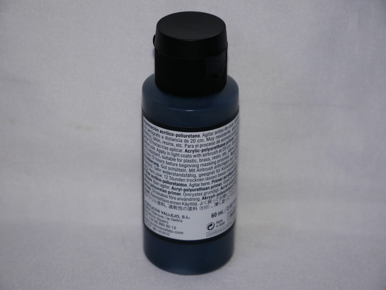 Vallejo Polyurethane Surface Primer German Panzer Grey 60ml Bottle - 73.603