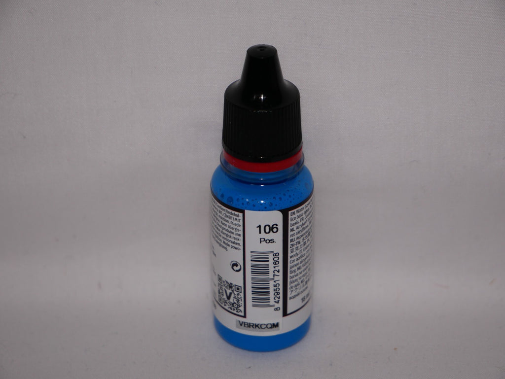 Vallejo Game Color Acrylic Range Fluorescent Blue 18ml Dropper Bottle - 72.160