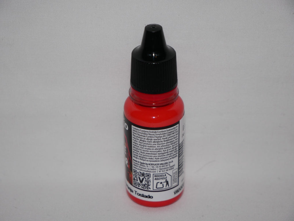 Vallejo Game Color Acrylic Range Hot Orange 18ml/0.6 fl oz Dropper Bottle 72.009