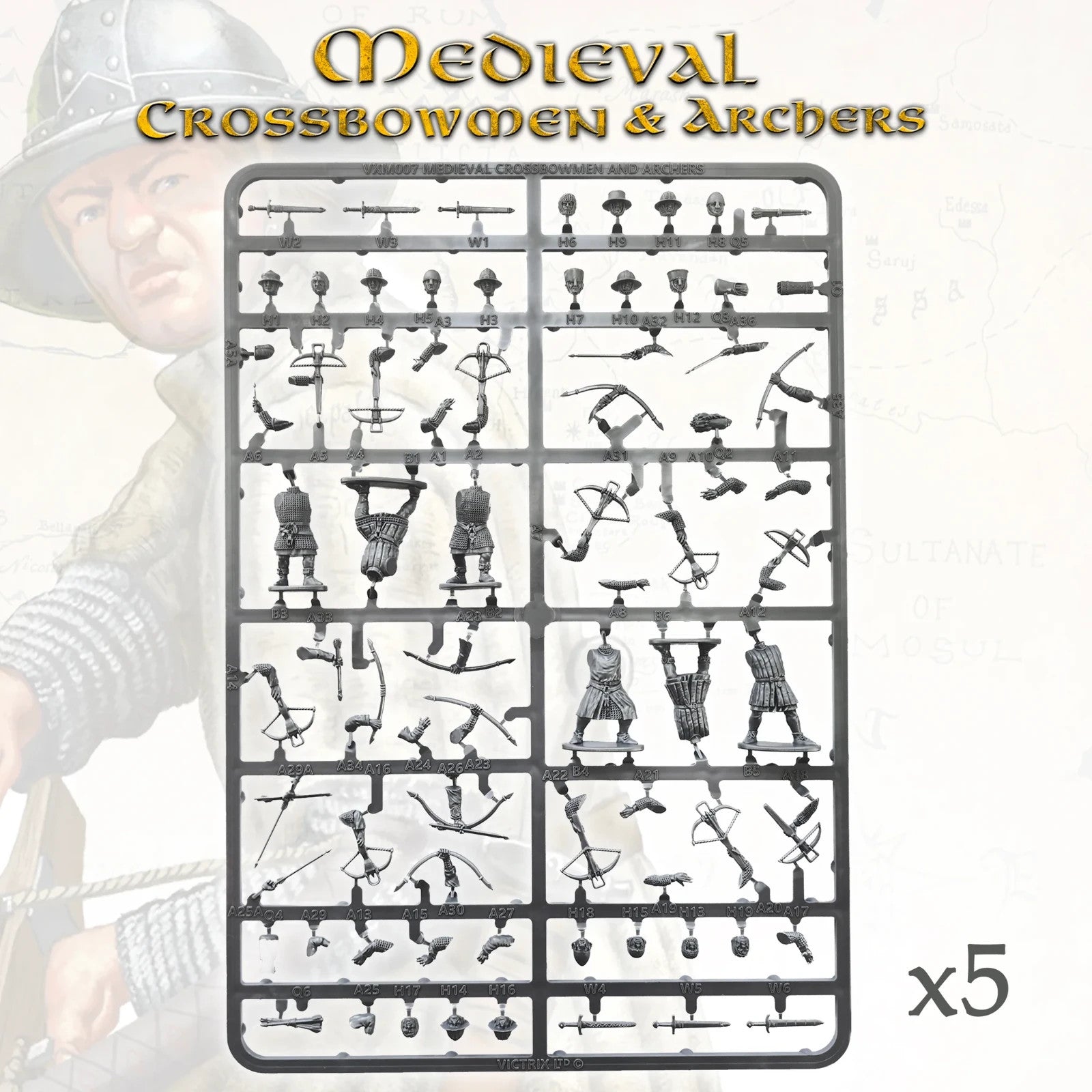 Victrix Medieval Warriors 28mm Scale Hard Plastic Crossbowmen & Archers - VXM007