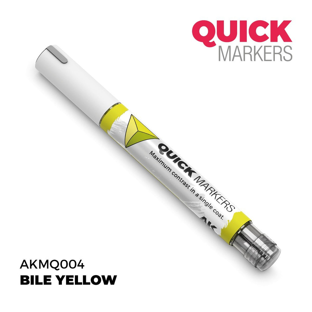 AK Interactive Acrylic Quick Gen Markers For Tabletop Games Bile Yellow - AKMQ004