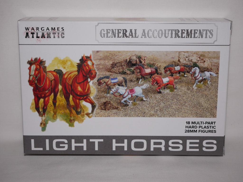 Wargames Atlantic General Accoutrements 28mm Hard Plastic Light Horses WAAGA005