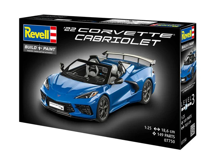 Revell 1:25 Scale Chevrolet Corvette C8 Cabriolet Sports Car Skill Level 3 07750