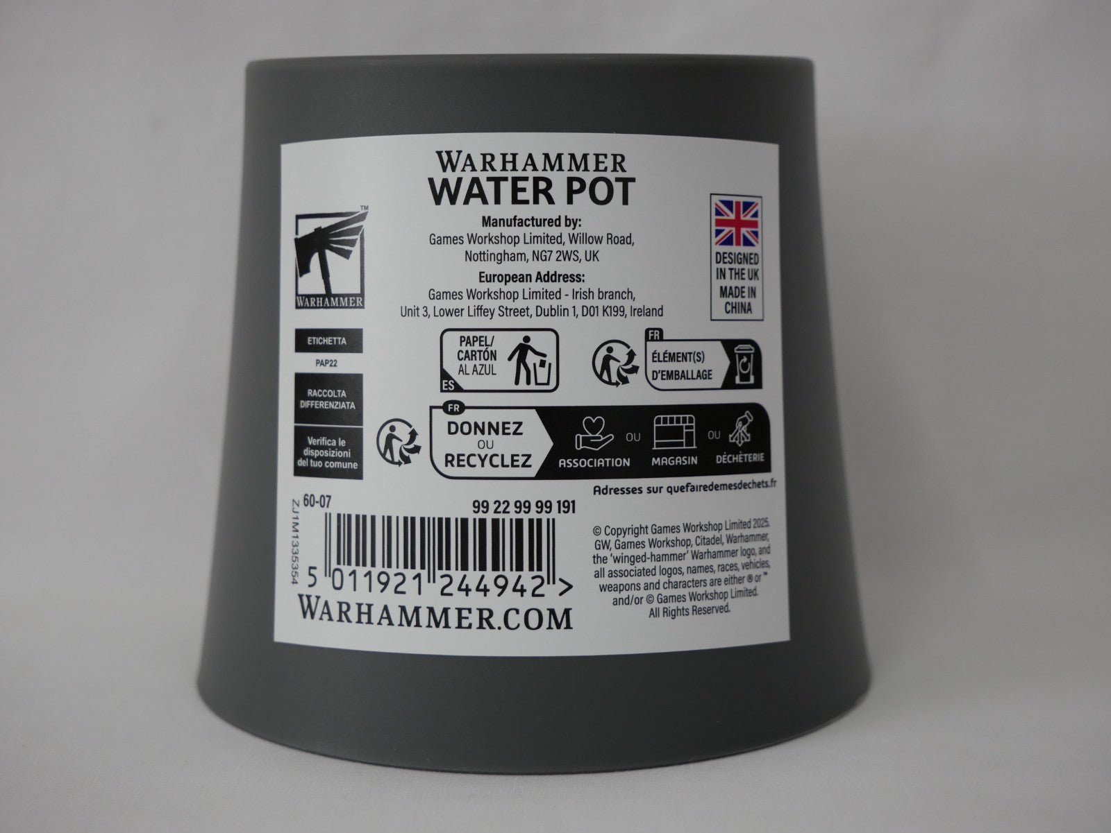 Games Workshop Citadel Colour Warhammer Miniature Painting 100ml Plastic Water Pot - 60-07
