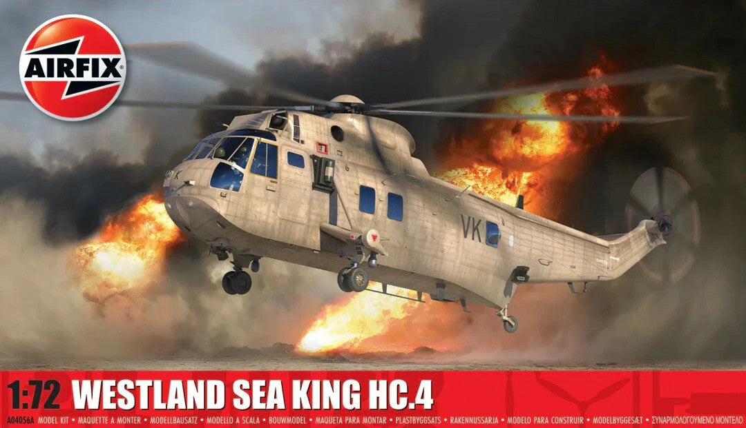 Airfix 1:72 Scale Westland Sea King HC.4 Helicopter Kit Skill Level 1 - A04056A