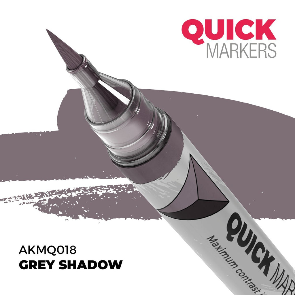 AK Interactive Acrylic Quick Gen Markers For Tabletop Wargaming Grey Shadow - AKMQ018