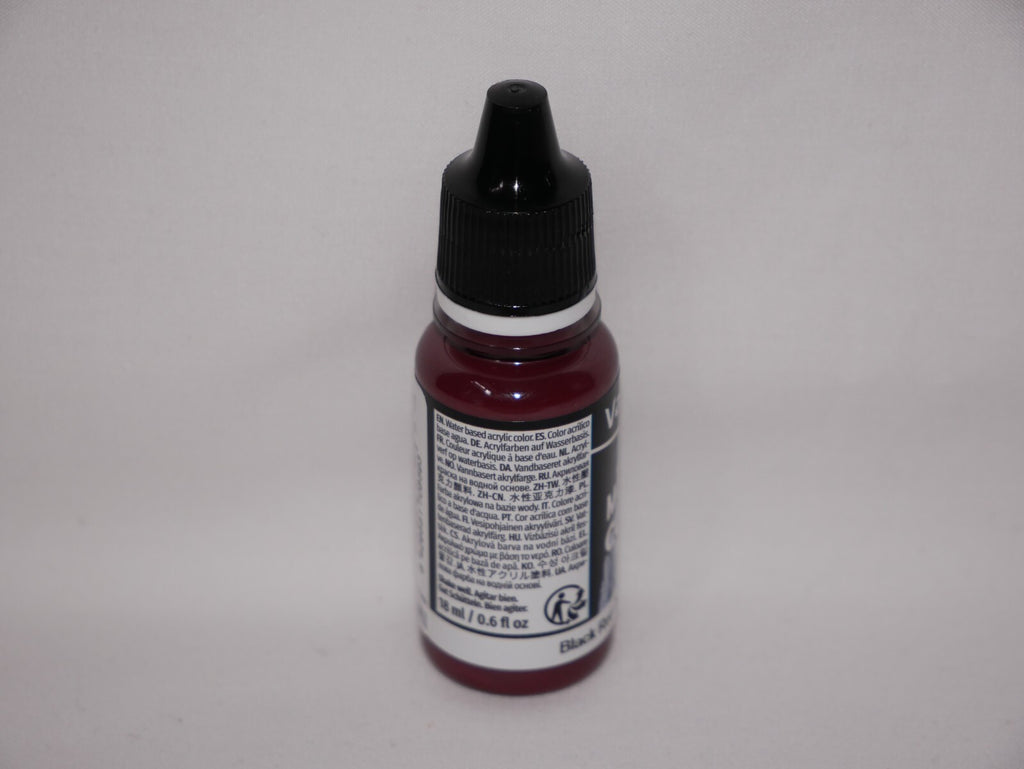 Vallejo Model Color Black Red Acrylic 18ml/0.60 fl oz Dropper Botlle - 70.859