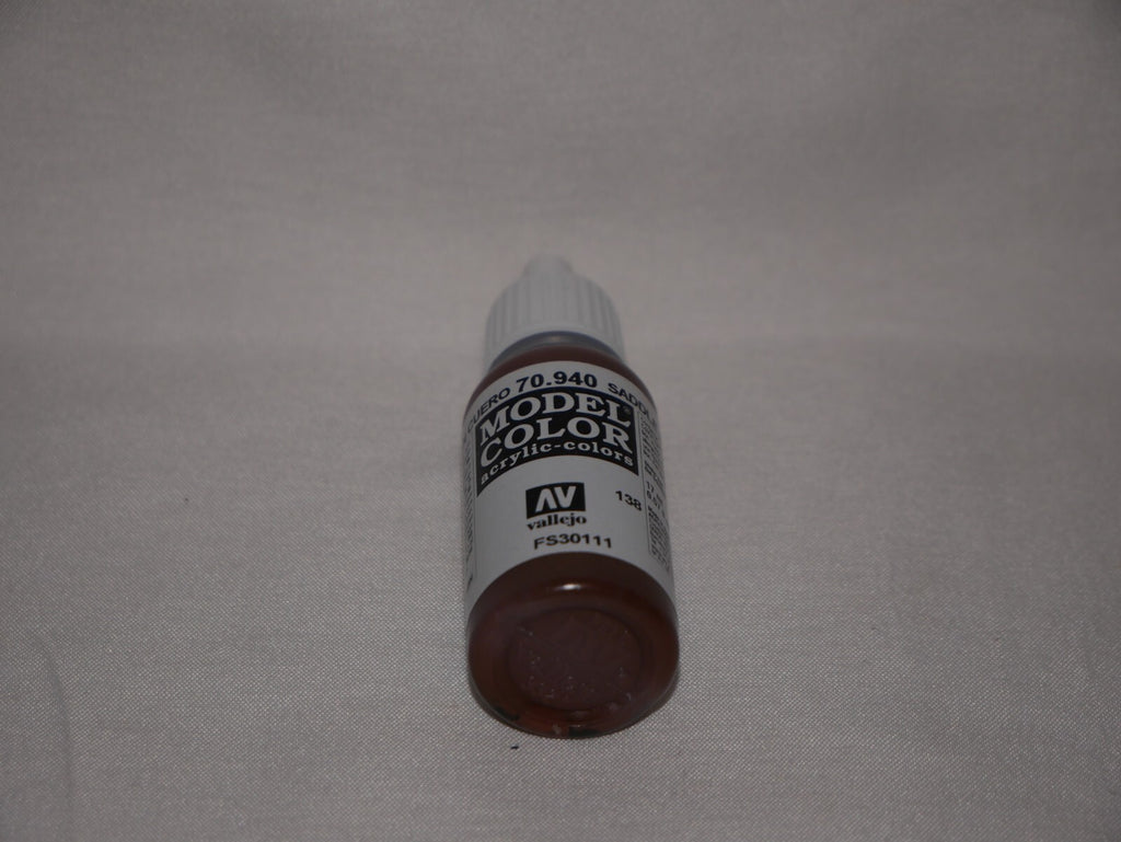 Vallejo Model Color Saddle Brown Acrylic 17ml/0.57 fl oz Dropper Bottle - 70.940