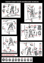 Victrix Warriors Of The Dark Ages 28mm Early Saxon Unarmoured Warriors - VXDA016