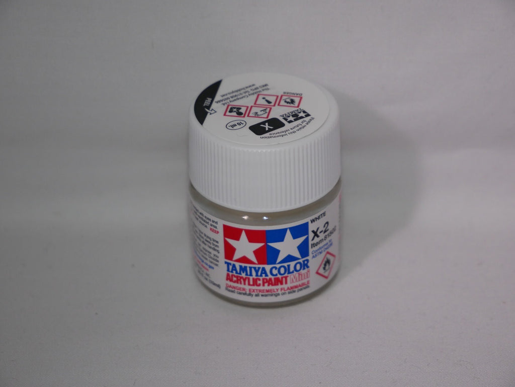 Tamiya Color Acrylic Modeling Paint Mini X-2 White 10ml (1/3oz) Glass Jar 81502