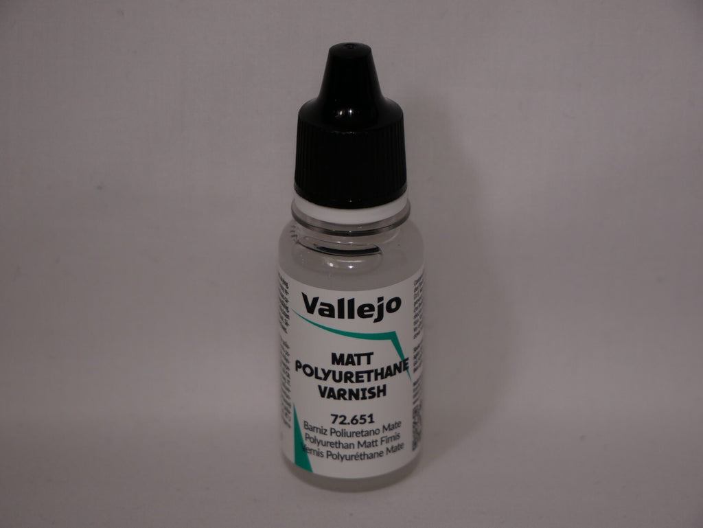 Vallejo Auxiliary Products Matt Polyurethane Varnish 18ml Dropper Bottle 72.651