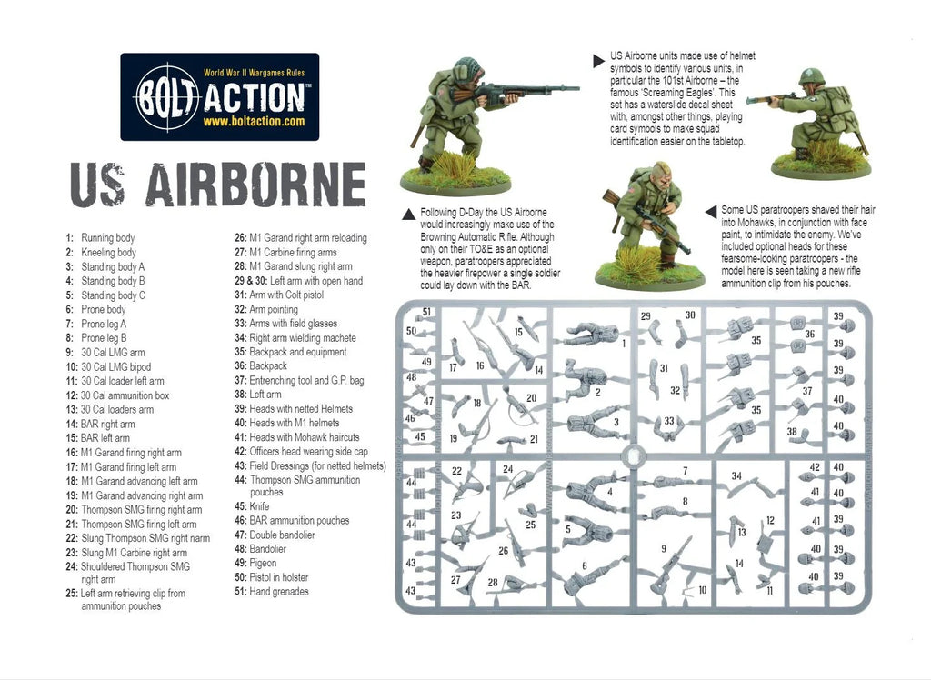 Warlord Games Bolt Action 1:56 US Army Airborne Late WWII Paratroopers 402013101