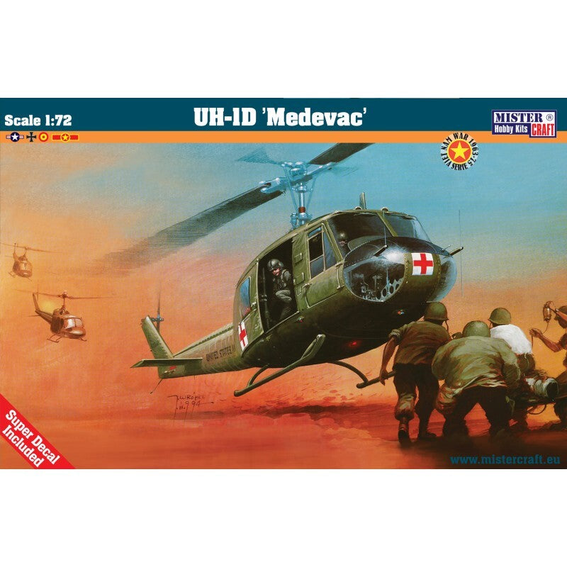 MisterCraft Hobby Kits 1:72 Scale (D-80) US Army Bell UN-1D 'Medevac' - 040802