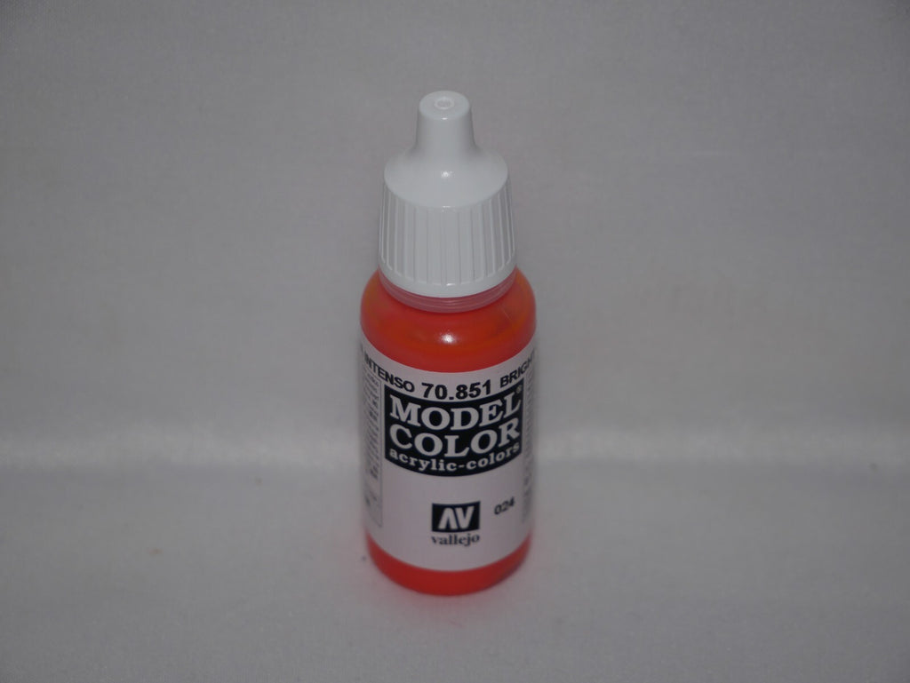 Vallejo Model Color Bright Orange Acrylic 17ml/0.57 fl oz Dropper Bottle  70.851