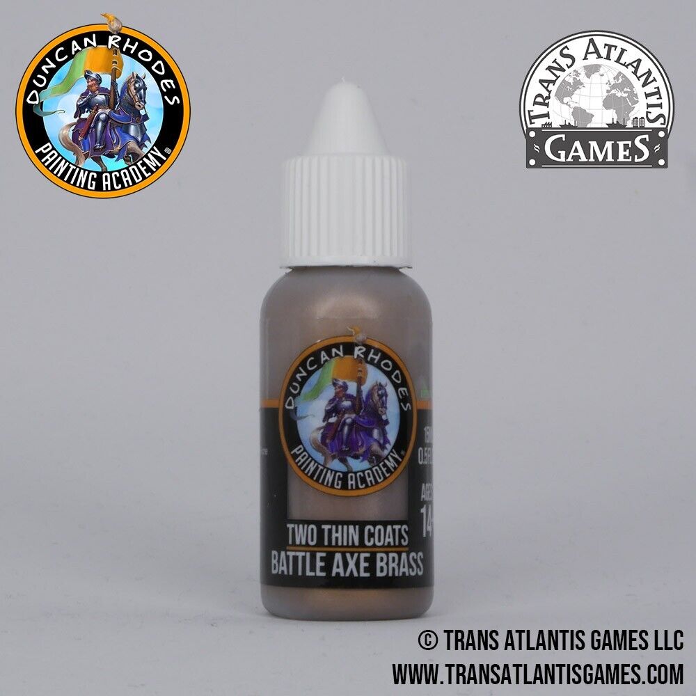 Duncan Rhodes Painting Academy Two Thin Coats Battle Axe Brass 15ml Bottle 10107
