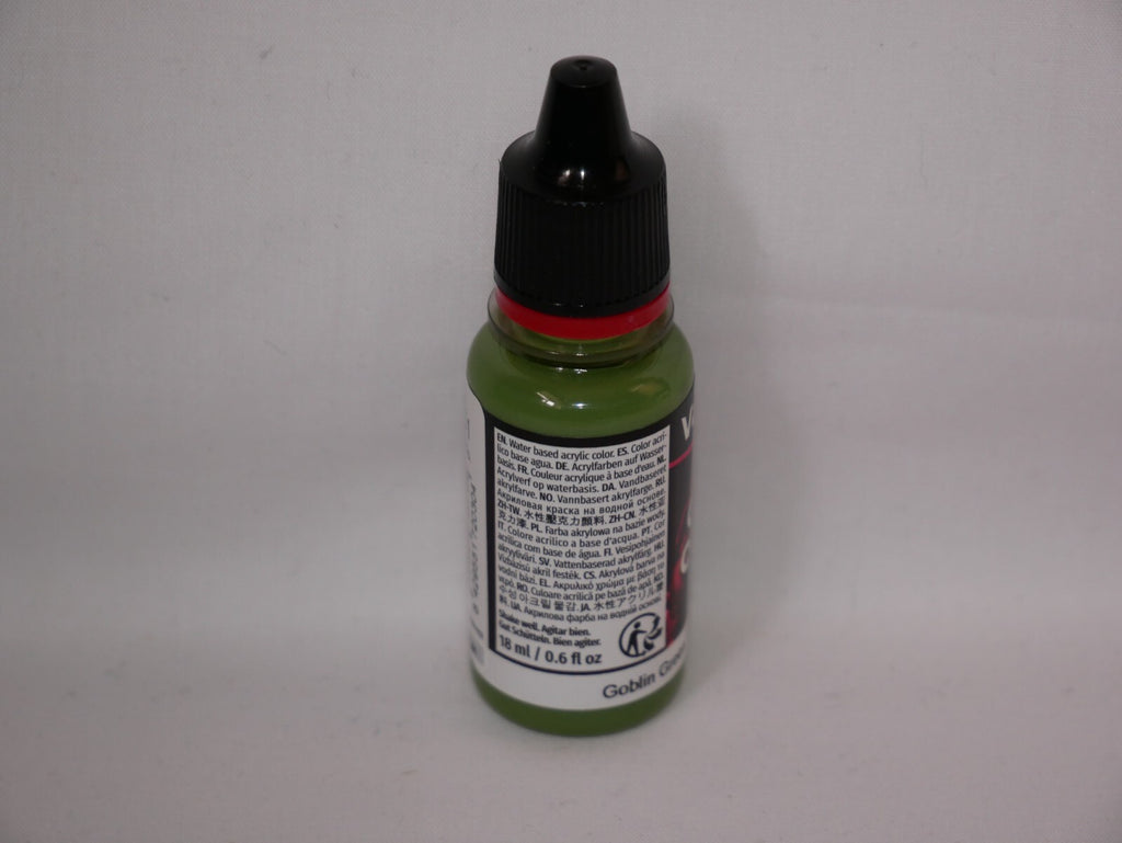 Vallejo Game Color Acrylics Goblin Green 18ml/0.6 fl oz Dropper Bottle - 72.030