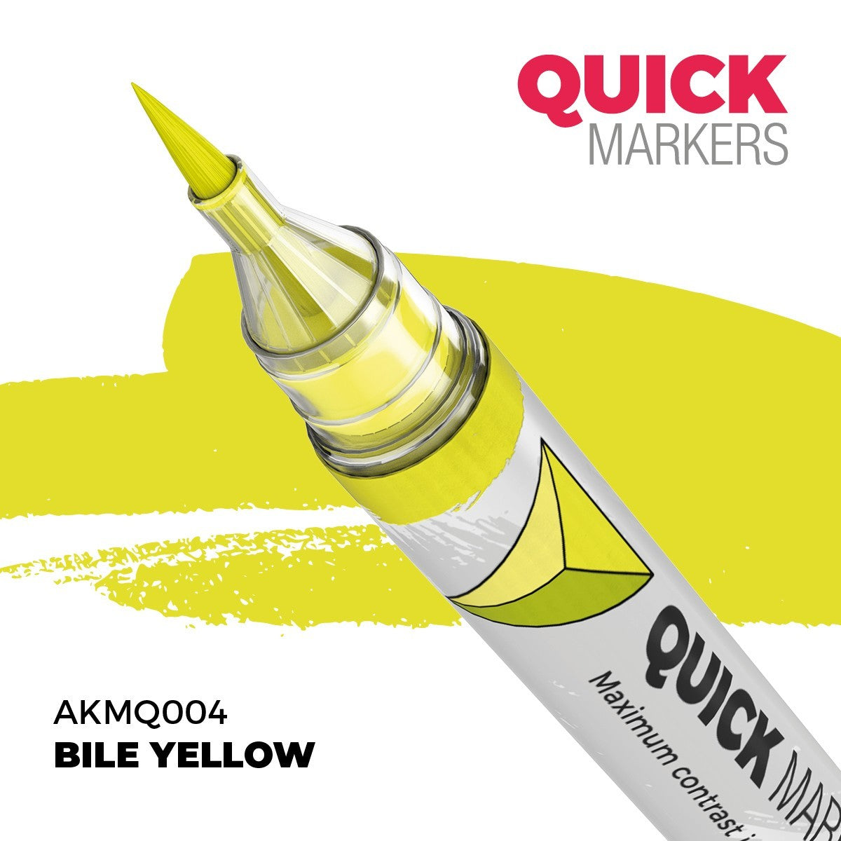 AK Interactive Acrylic Quick Gen Markers For Tabletop Games Bile Yellow - AKMQ004
