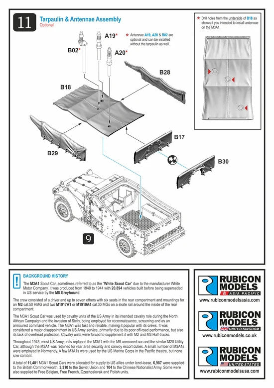 Rubicon Models 1:56 M3A1 Armoured Scout Car (Early & Late Production) - 280083