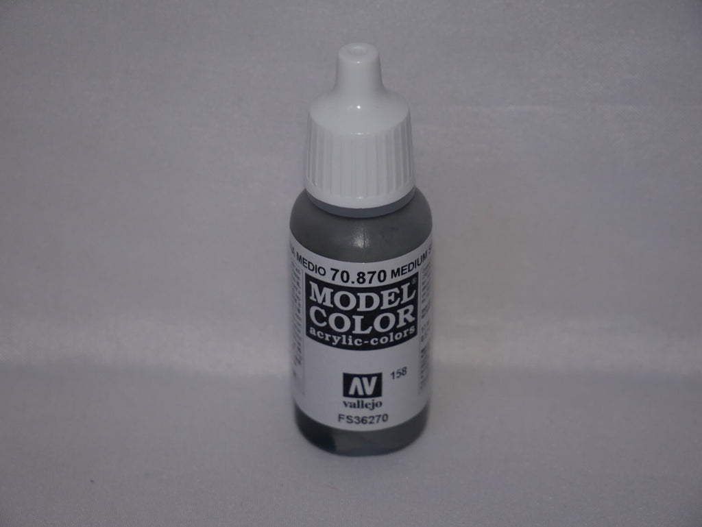 Vallejo Model Color Medium Sea Grey Acrylic 17ml Dropper Bottle - 70.870
