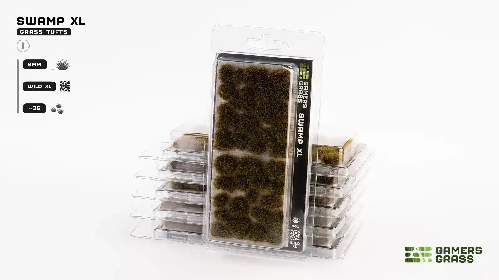 Gamers Grass Wild Swamp XL 8mm Tufts For Wargaming Bases (36) Per Pack - GG8-SW