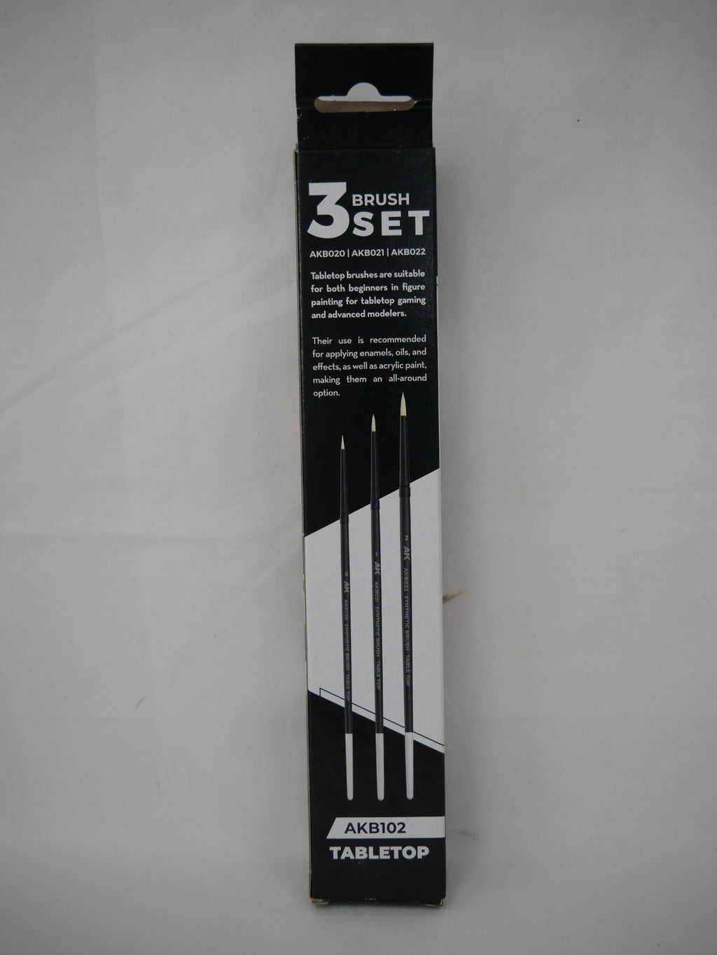 AK Interactive Tabletop Synthetic 3 Piece Miniature Painting Brush Set - AKB102
