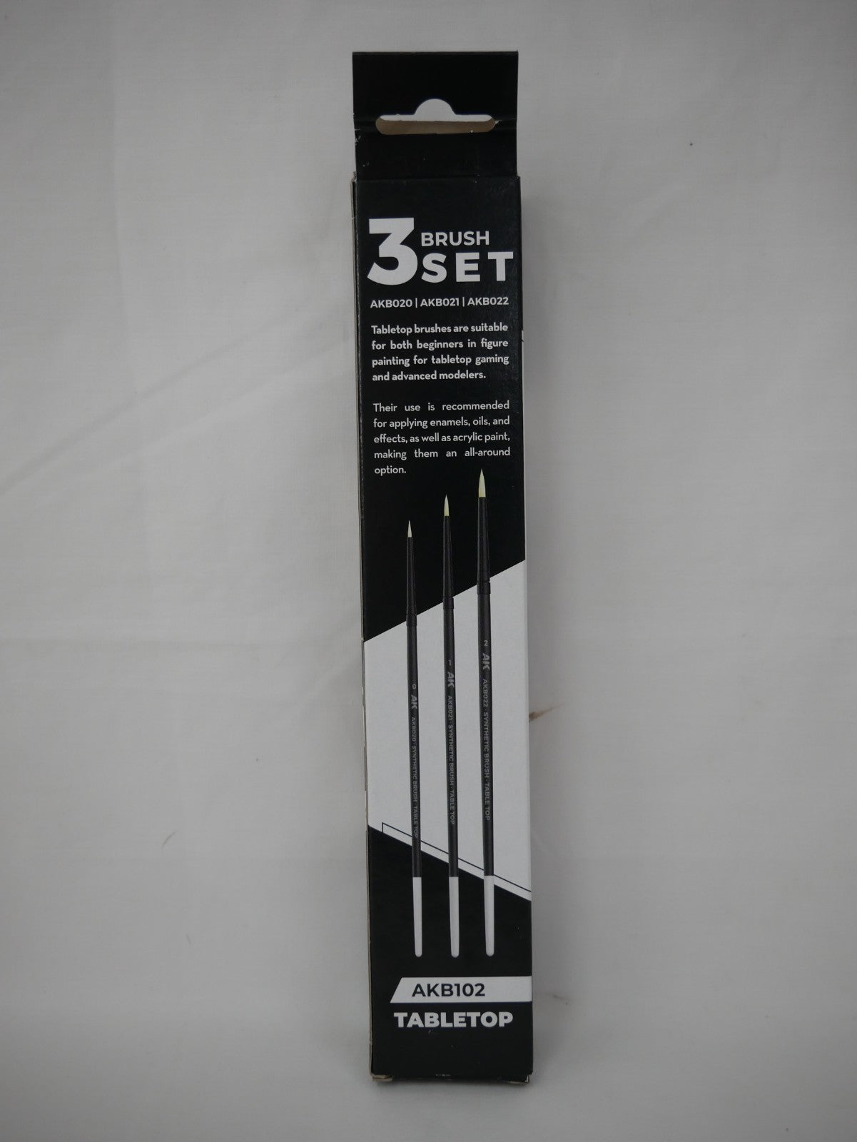 AK Interactive Tabletop Synthetic 3 Piece Miniature Painting Brush Set - AKB102