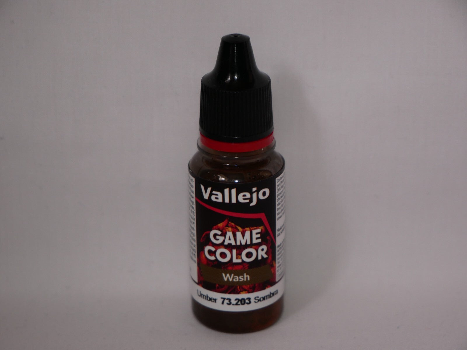 Vallejo Game Color Acrylic Washes Umber 18ml/0.6 fl oz Dropper Bottle - 73.203