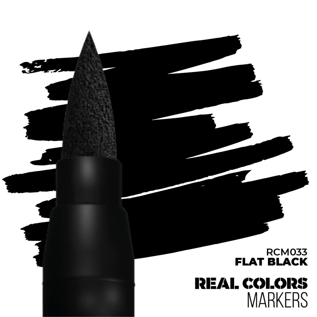 AK Interactive Real Colors Acrylic Fast Dry Paint Marker Pens Flat Black RCM033