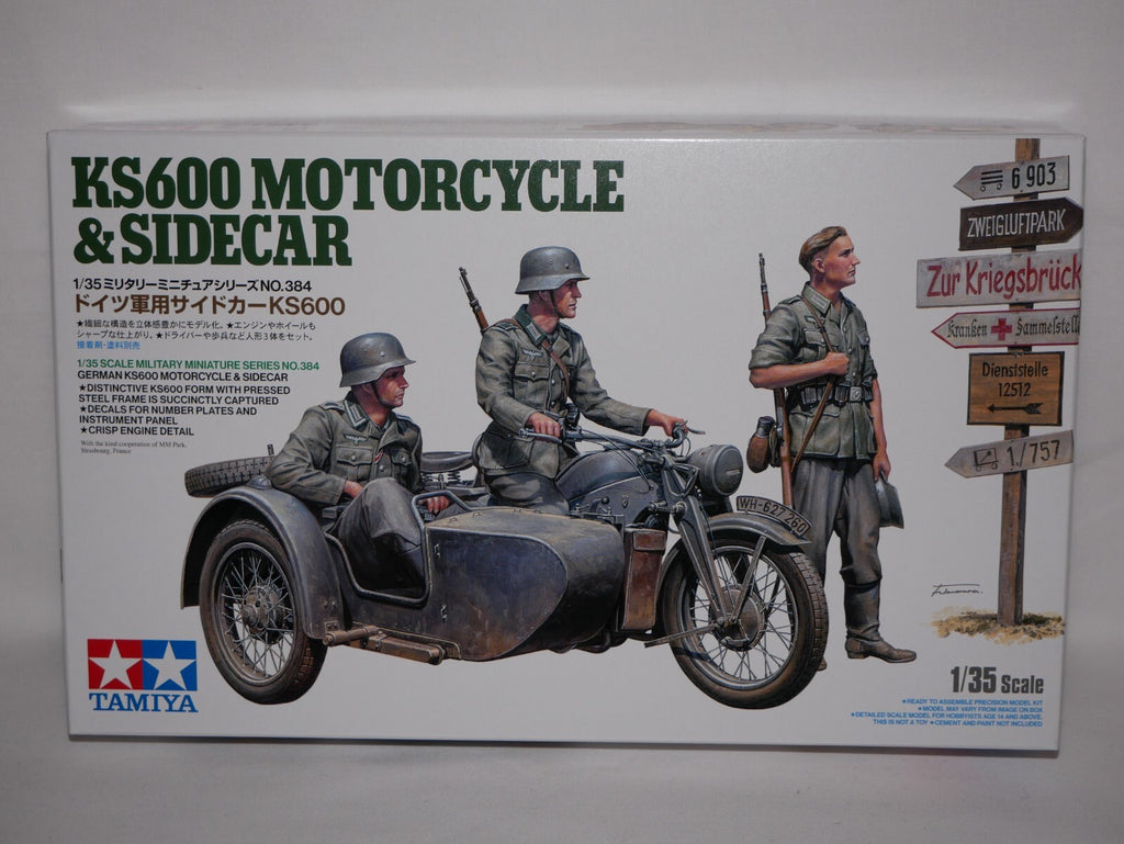 Tamiya 1:35 Military Miniature Series No.384 KS600 Motorcycle & Sidecar  - 35384
