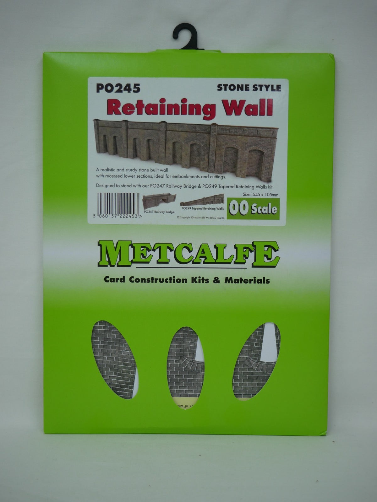 Metcalfe Card Construction Kits & Materials OO/HO Scale Retaining Wall In Stone Style - PO245