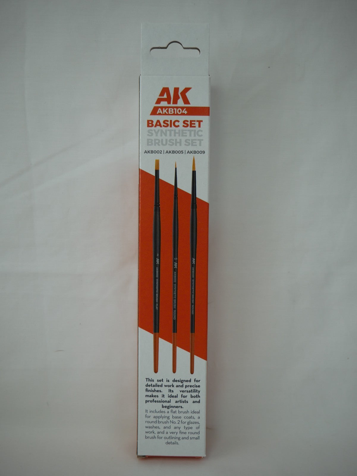 AK Interactive Basic Synthetic Hair 3 Piece Miniature Painting Brush Set - AKB104