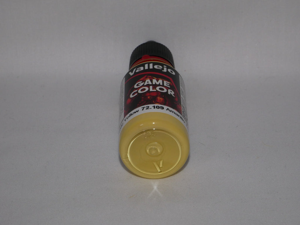 Vallejo Game Color Acrylics Toxic Yellow 18ml/0.6 fl oz Dropper Bottle - 72.109