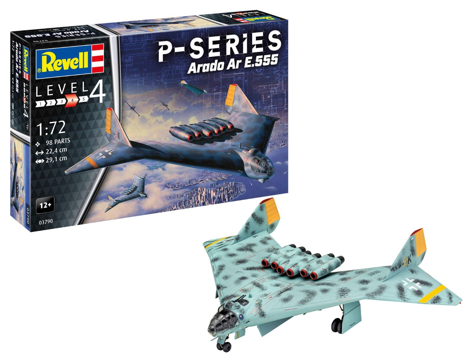 Revell 1:72 WW2 P-Series Arado Ar E.555 Model Aircraft Kit Skill Level 4 - 03790