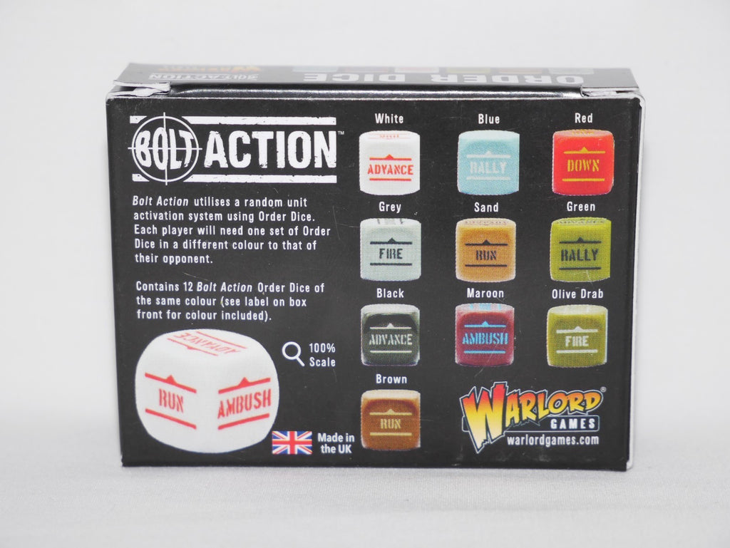 Warlord Games Bolt Action 1:56 Scale 12 Olive Drab Coloured Order Dice - 402616010