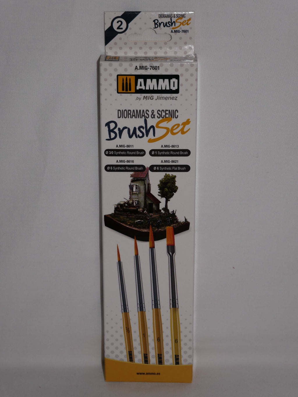 Ammo By Mig Jimenez (4 Piece) Dioramas & Scenic Synthetic Brush Set - A.MIG-7601