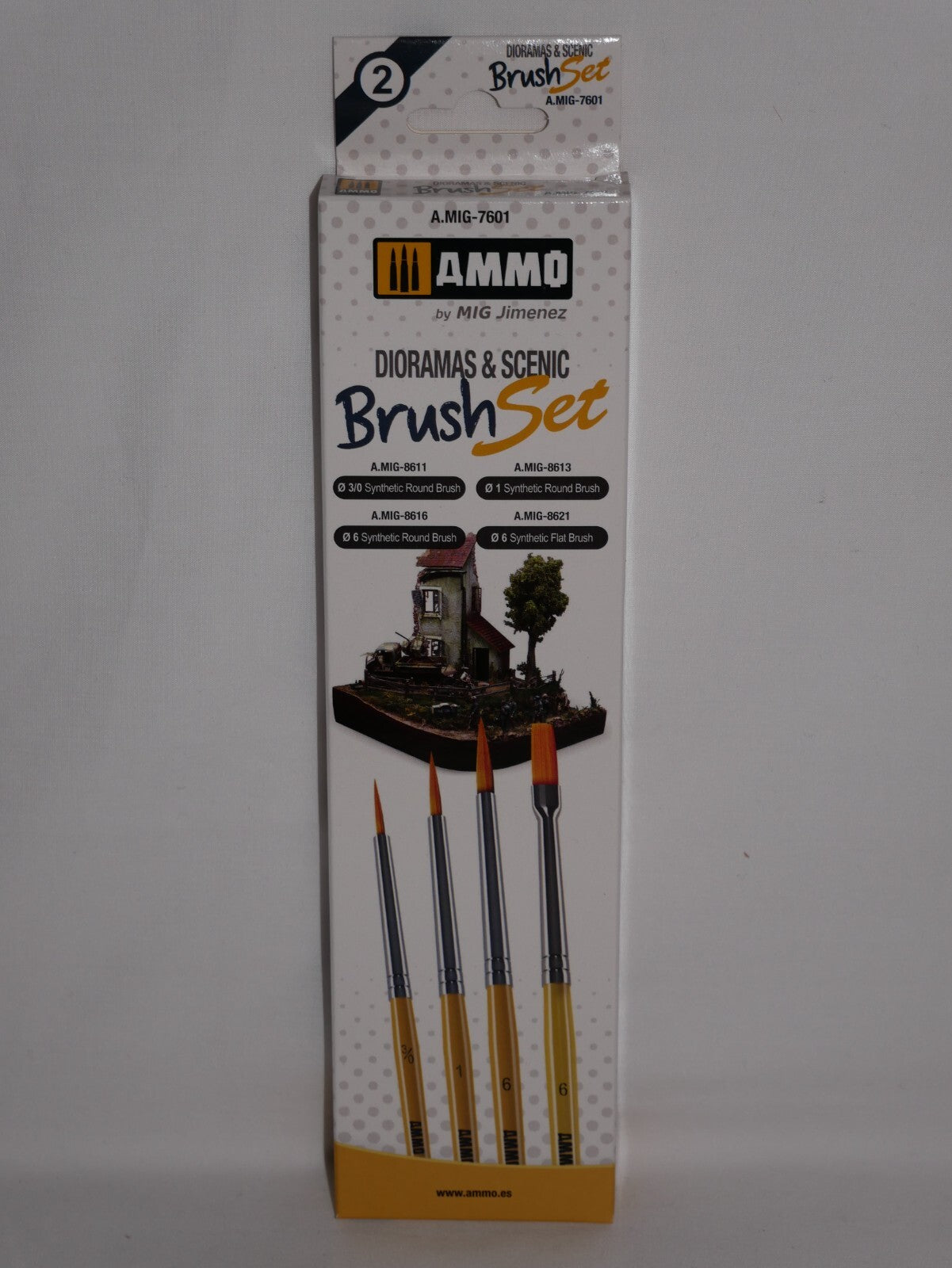 Ammo By Mig Jimenez (4 Piece) Dioramas & Scenic Synthetic Brush Set - A.MIG-7601