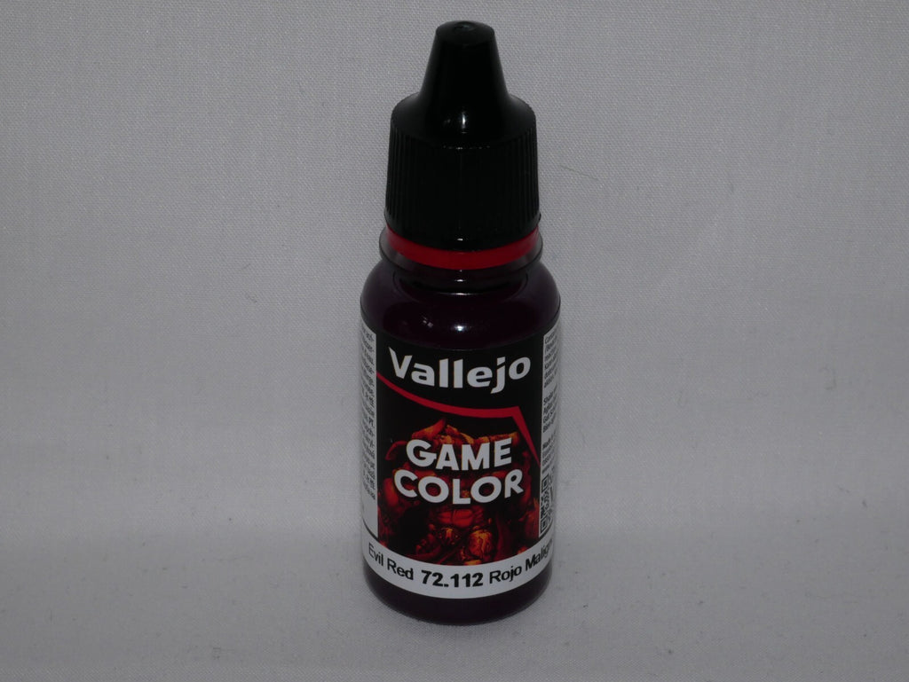 Vallejo Game Color Acrylic Paints Evil Red 18ml/0.6 fl oz Dropper Bottle  72.112