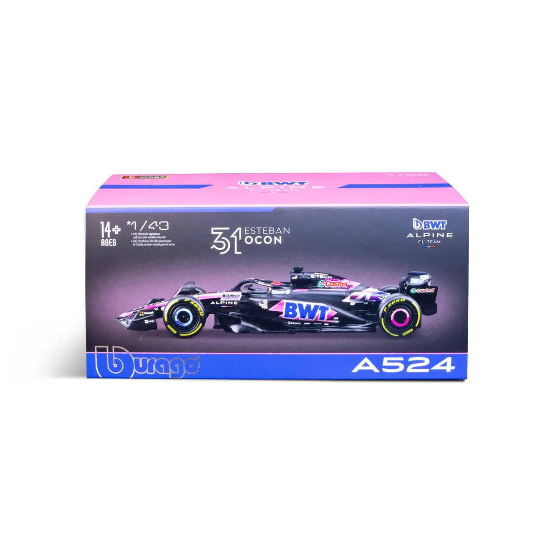 Burago 1:43 Scale BWT Alpine F1 Team A524 2024 No.31 Esteban Ocon - #18-38220O