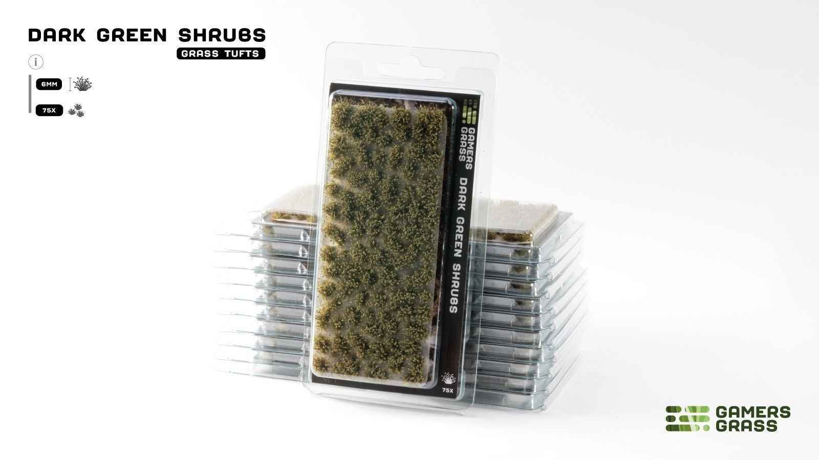 Gamers Grass Dark Green Shrubs Grass Tufts For Model Bases 75x Per Pack GGFS-DAG