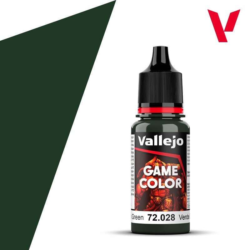Vallejo Game Color Acrylic Range Dark Green 18ml/0.6 fl oz Dropper Bottle 72.028