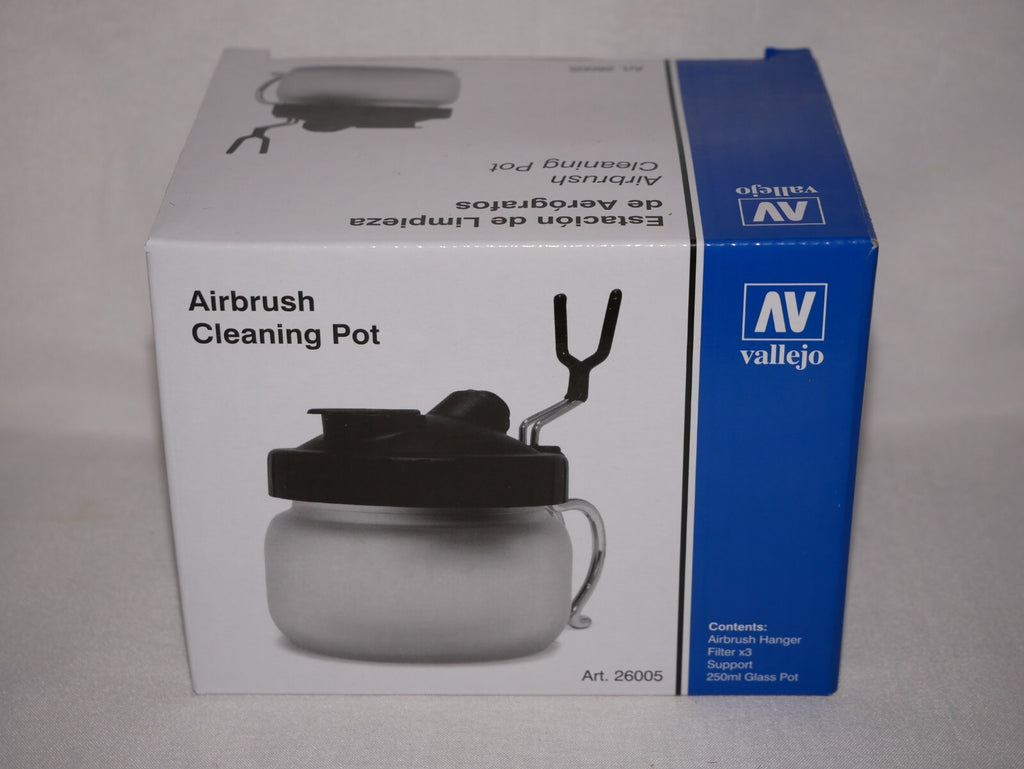 Vallejo Airbrush Tool Care And Maintenance Cleaning Set 250ml Glass Pot - 26005