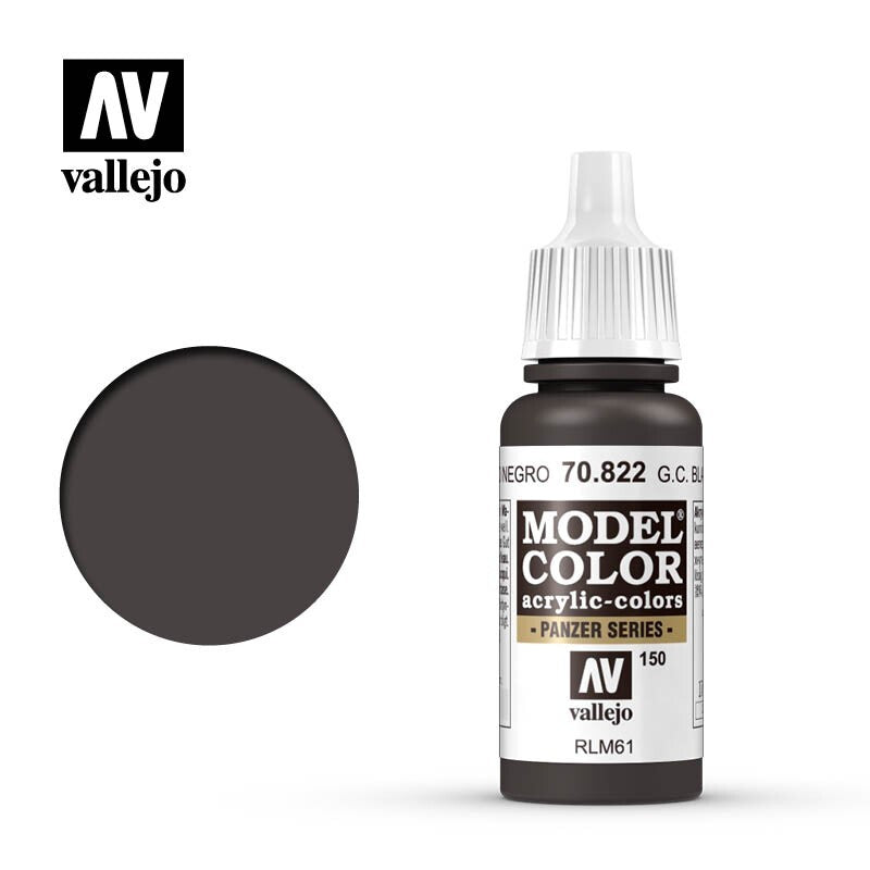 Vallejo Model Color German Camouflage Black Brown Acrylic 17ml Dropper - 70.822