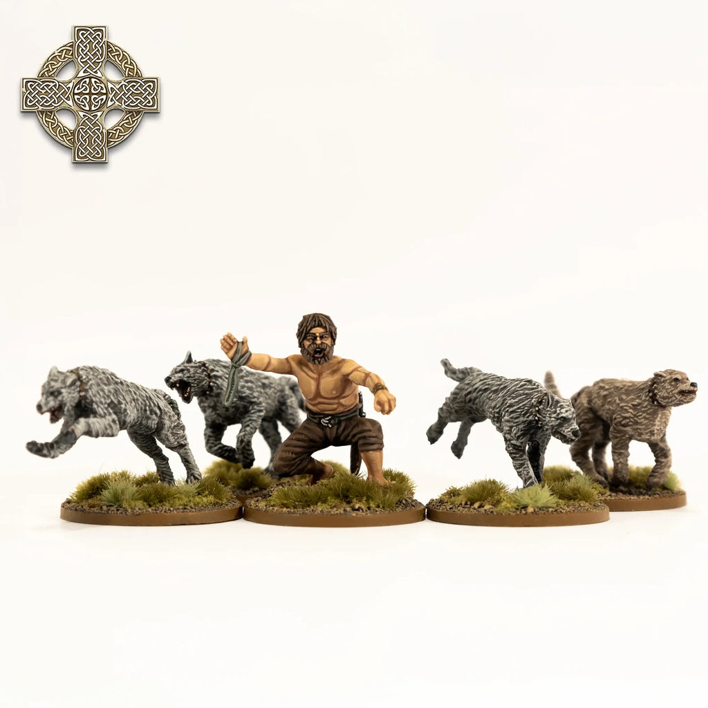 Victrix Warriors Of The Dark Ages 28mm Plastic Irish Warriors & Dogs - VXDA021