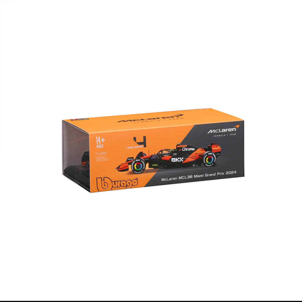 Burago 1:24 McLaren MCL38 Miami Grand Prix 2024 No.4 Lando Norris - #18-28033N