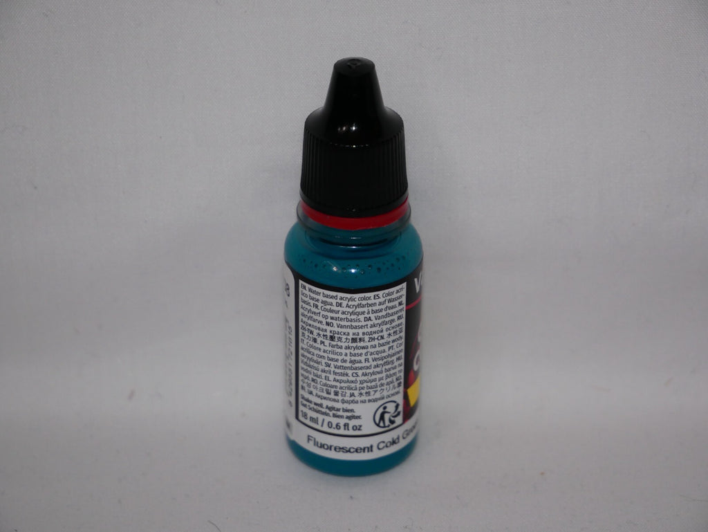 Vallejo Game Color Acrylics Fluorescent Cold Green 18ml Dropper Bottle - 72.161